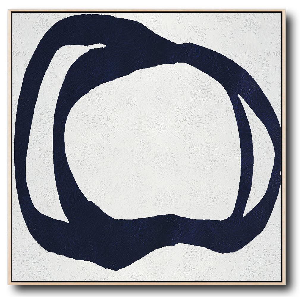 Navy Blue Minimalist Painting #NV313A - Click Image to Close